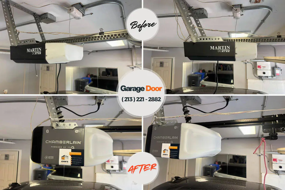 Before and after: garage door repair Foxcliff Estates, IN